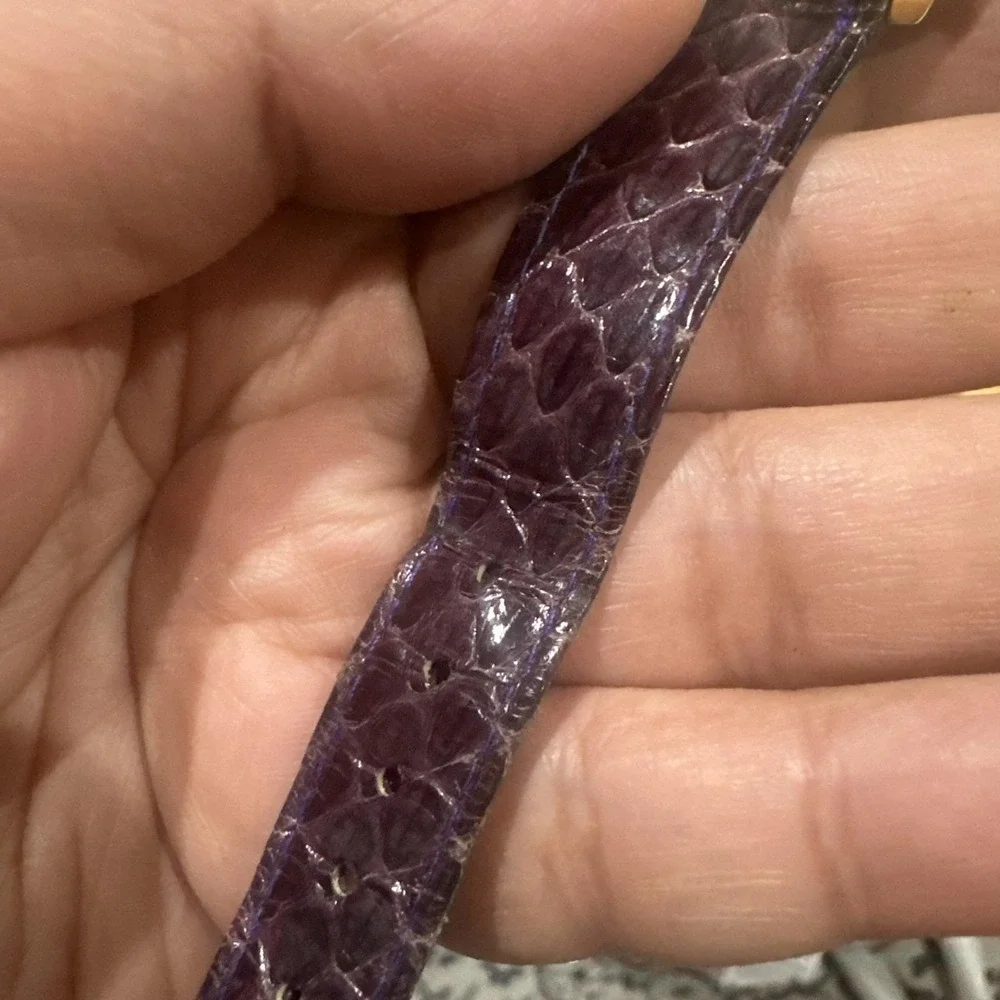 VTG Karaberis Art Watch Kokopelli Southwest Spirit Purple Python Snake Band RUNS